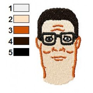 Face Hank of the Hill Embroidery Design